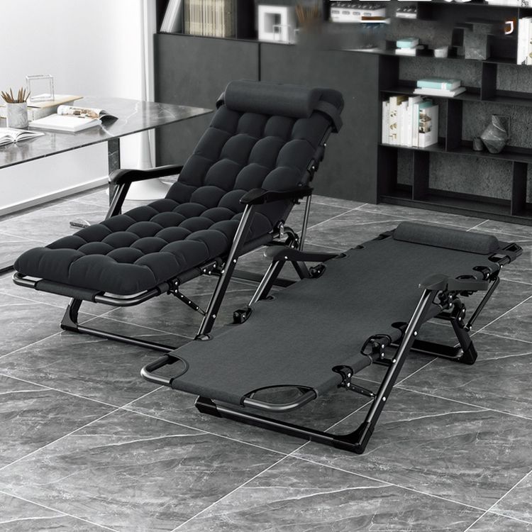 Contemporary Metal Base Recliner Chair with Black/ Golden Legs