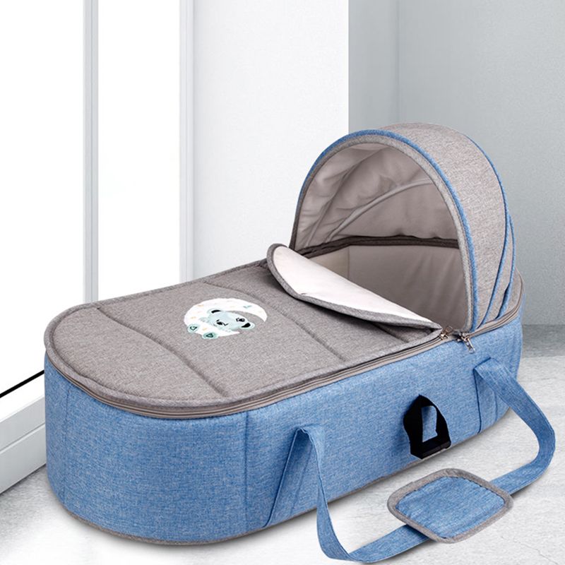 Matte Fabric Portable Moses Basket Foldable Bassinet with Canopy