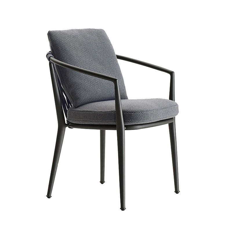 Contemporary Metal Outdoors Dining Chairs with Arm Outdoor Bistro Chairs