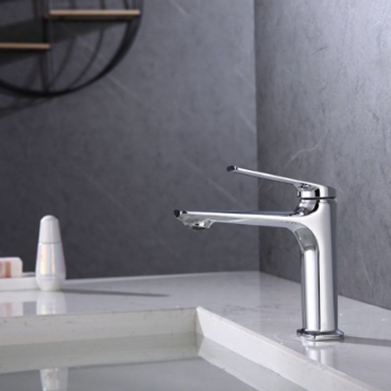 Modern Vessel Faucet Brass Lever Handles Low Arc Basin Lavatory Faucet