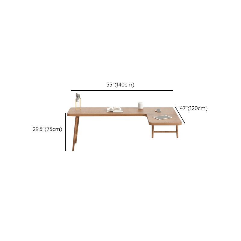 Industrial Pine Wood Office Desk L-Shape Writing Desk for Bedroom