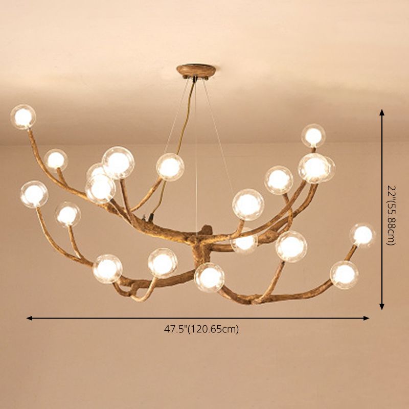 Contemporary Creative Branch Chandelier Pendant Light Clear Glass Ceiling Lights Fixture for Coffee Shop