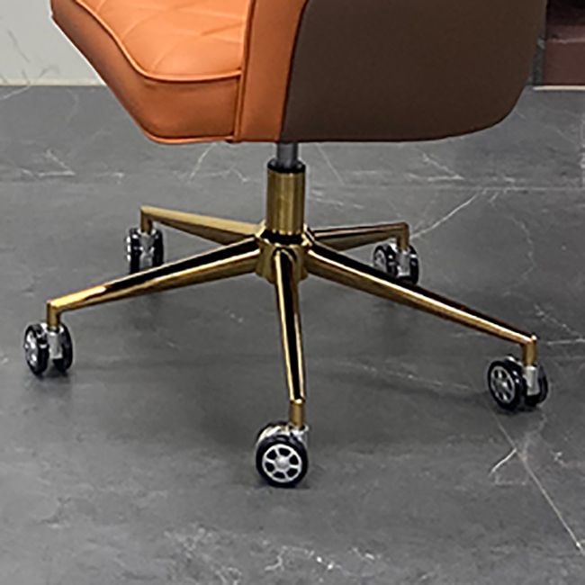 Modern Fixed Arms Swivel Chair Adjustable Seat Height Office Chair with Wheels