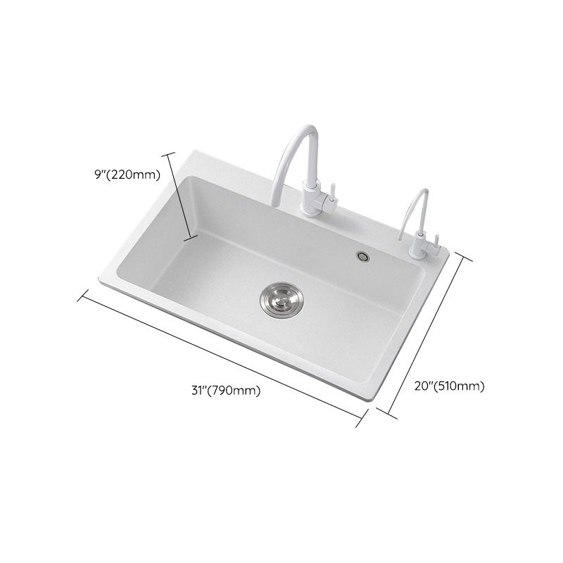 Modern Kitchen Sink Quartz with Accessories and Faucet Drop-In Workstation Sink