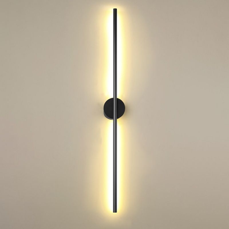 Aparte de la lámpara de pared LED de varilla negra Luz de apliques metálico de estilo simple para sala de estar