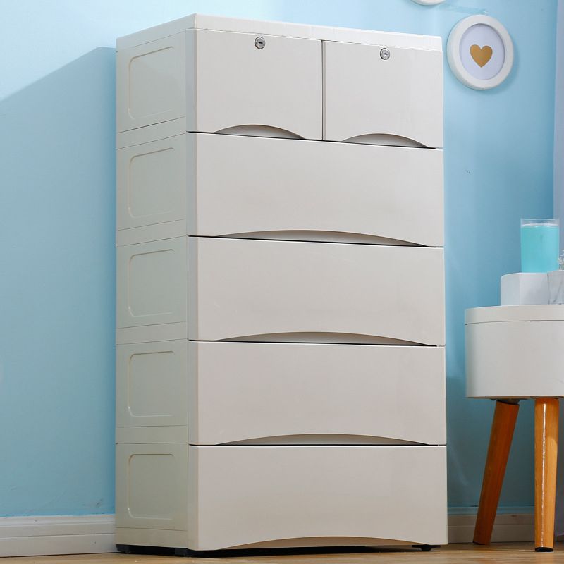 Modern Kids Nightstand Plastic Chest Nursery Dresser with 5/6 Drawers