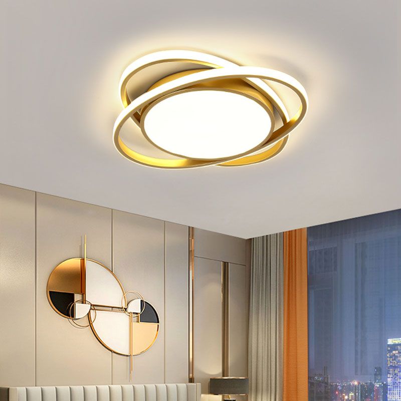 Modern Creative LED Flush Mount Circular 3-Light Ceiling Fixture with Acrylic Shade