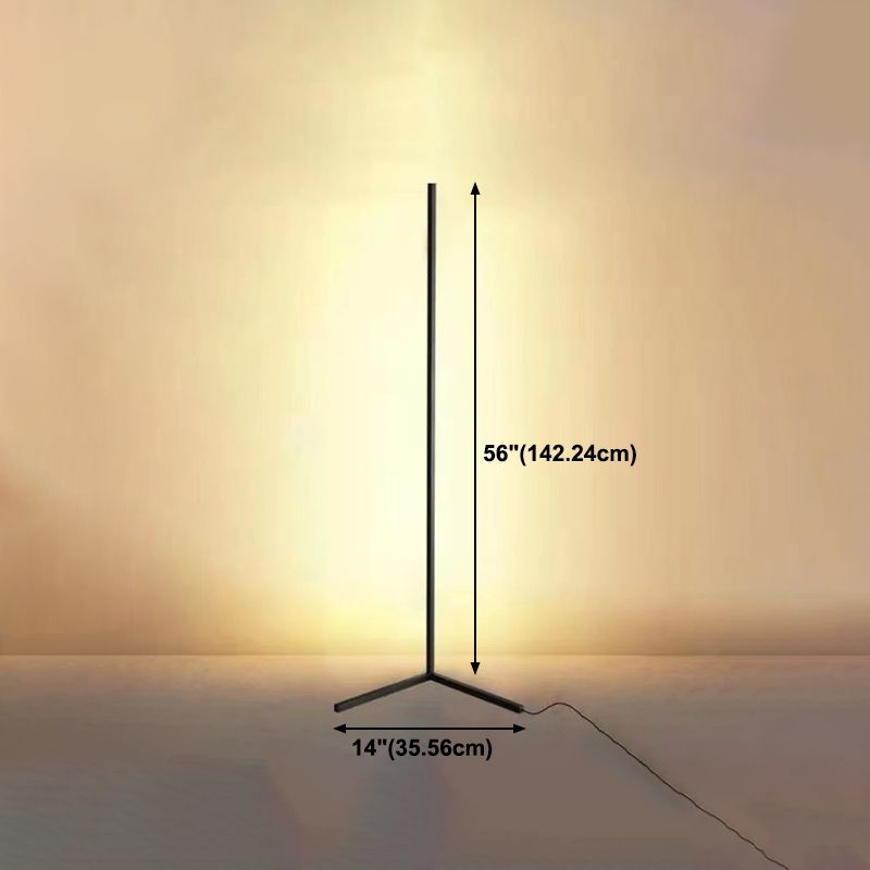 Contemporary Style Linear Floor Lamp Metal 1 Light Floor Light Fixtures