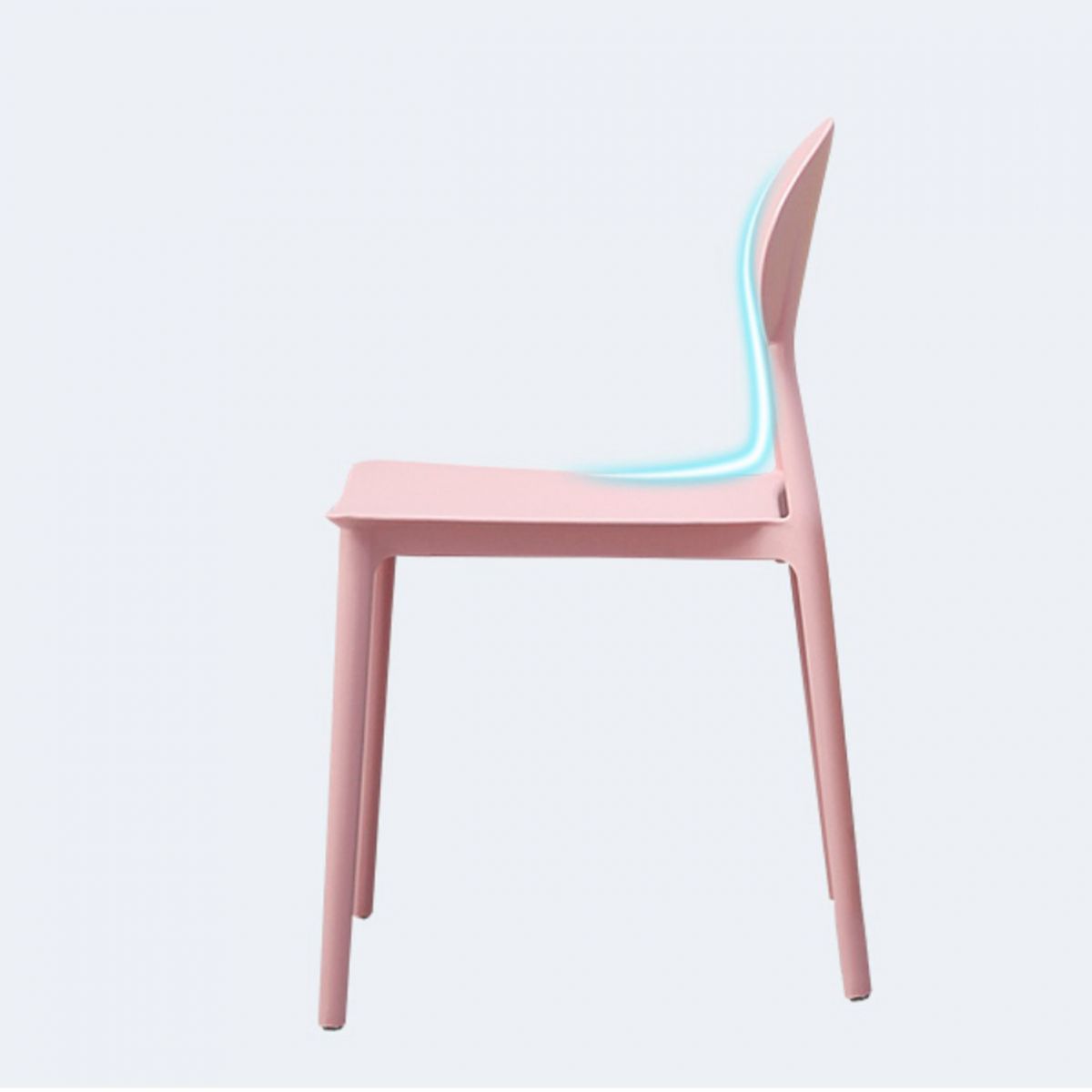 Nordic Chairs Dining Armless Chairs for Kitchen with Plastic Legs