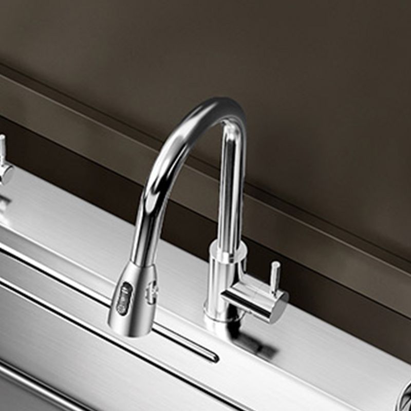 Modern Kitchen Sink Stainless Rectangular Pull-out Faucet Kitchen Sink