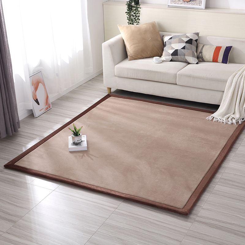 Tapis de salon multicolore Rapis minimaliste PLAIN PLYPropylène Polypropylène Not-Slip Pet-Friendly Carpet avec bordure