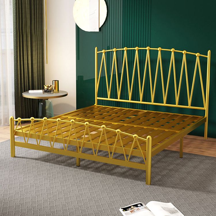 Scandinavian Iron Bed with Open-Frame Headboard and Footboard