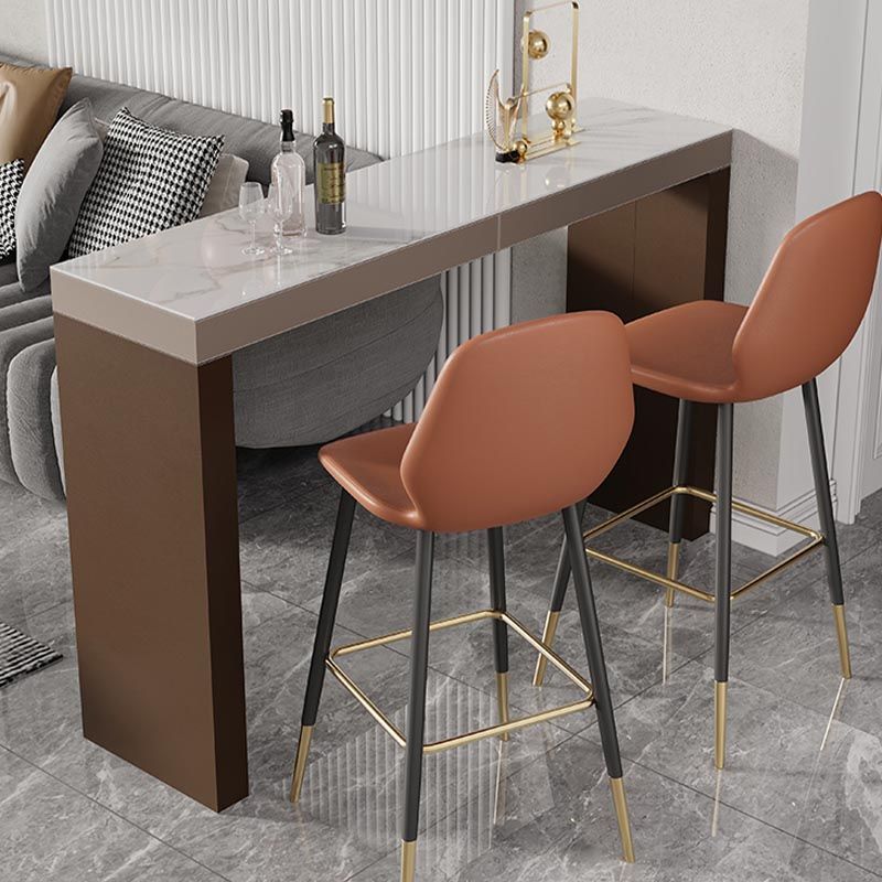 Rectangle Living Room Pub Height Dining Table Modern Stone Bistro Table