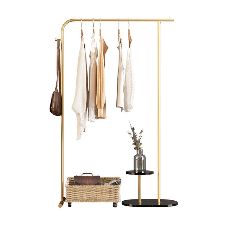 Luxurious Metal Free Standing Coat Hook Coat Rack with Marble Bottom