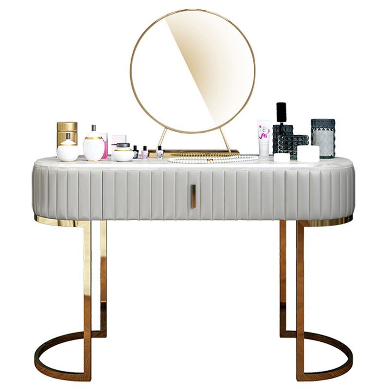 Glam Slate Top Vanity Dressing Table Set White Make-up Vanity