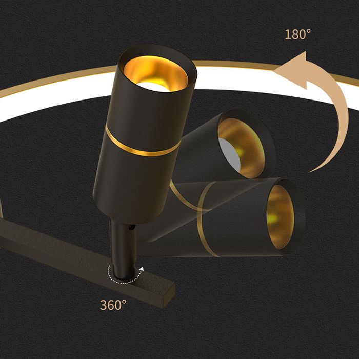 Kreisförmige Aluminium -LED -Halbflächendecke in der modernen Einfachheit Metall innenleuchte mit verstellbarer Lampe