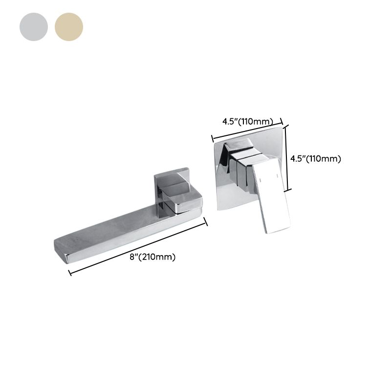 Light Luxury Wall Mounted Bathroom Faucet Lever Handle Sink Faucet