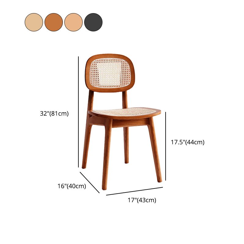 Traditional Dining Chair Solid Wood Open Back Side Chair for Home