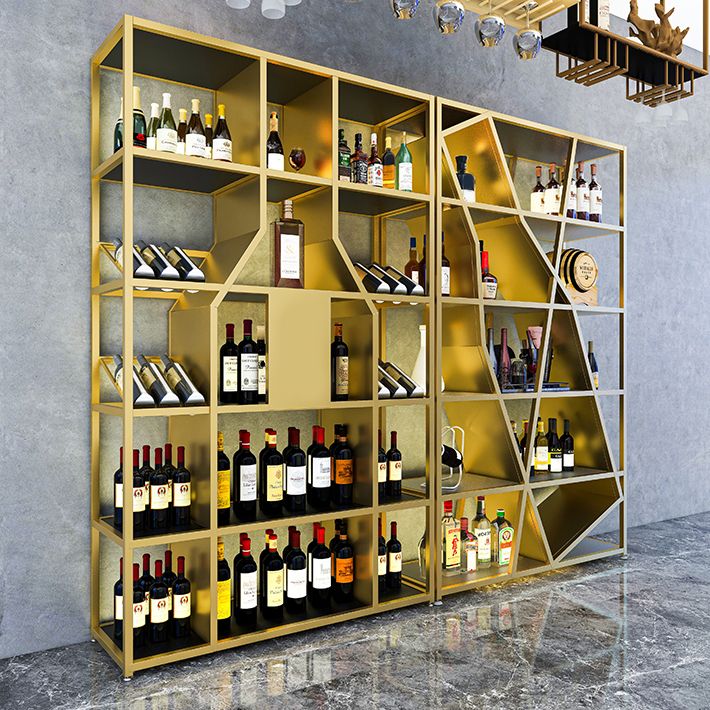 Metal Floor Wine Bottle Holder Industrial Wine Rack Bottle with Shelf