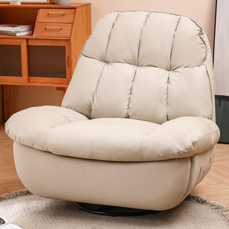 Contemporary Bonded Leather Standard Recliner with Tufted Back