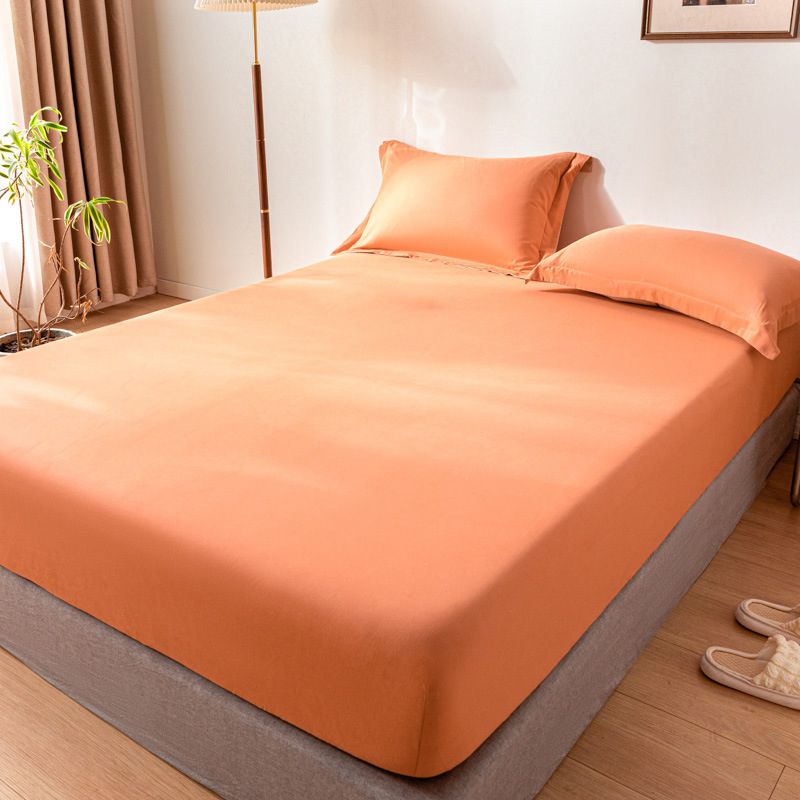 Cotton Soft Bed Sheet Solid Color Wrinkle Resistant Sheet Set