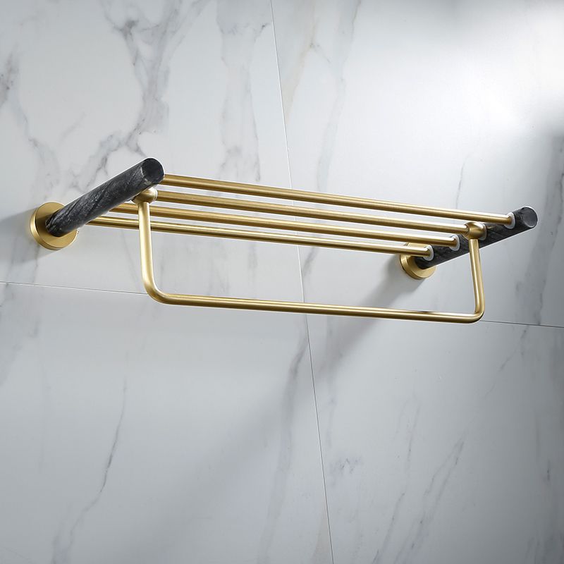 Contemporary Golden Bath Hardware Set Brass& Marble Bathroom Accessory Kit