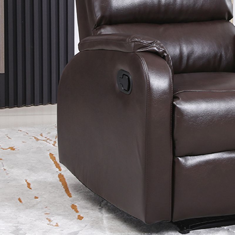 Contemporary Recliner Chair Metal Solid Color Swivel Rocker Manual-Push Botton