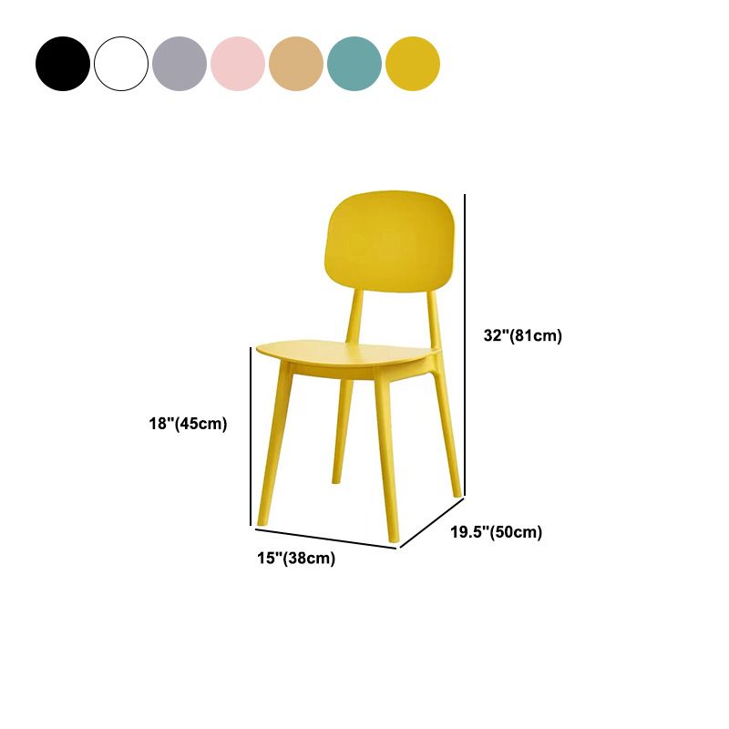 Modern Plastic Side Chair Open Back Dining Side Chair for Dining Room