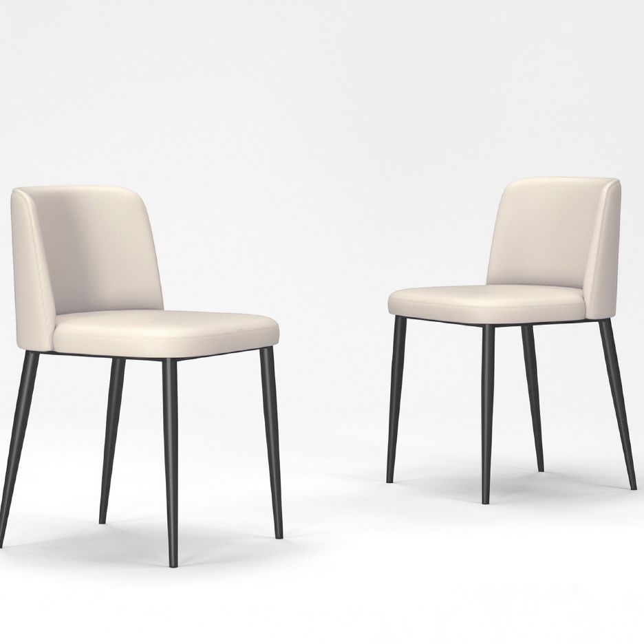 Minimalist Upholstered Armless Dining Chairs Solid Back Chairs