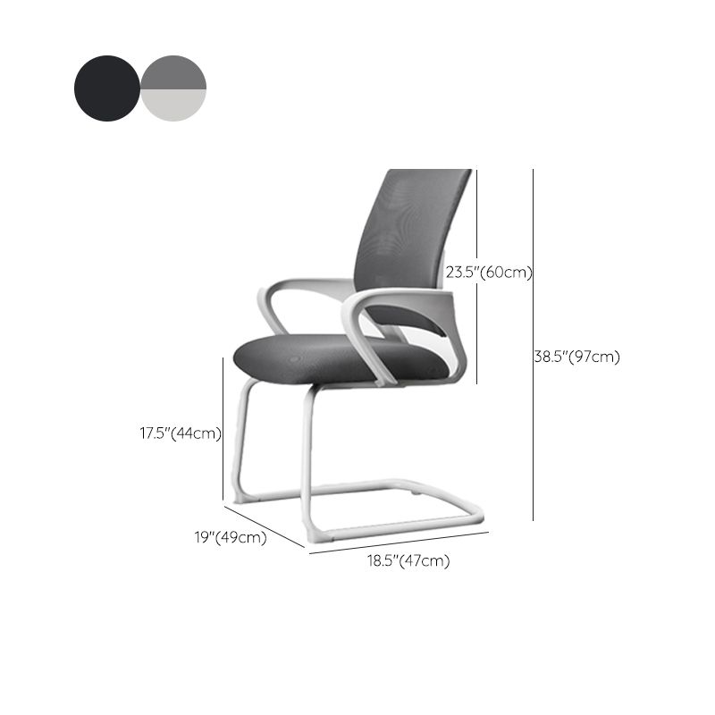 Modern Ergonomic Office Chair No Wheels Fixed Arms Upholstered No Distressing Desk Chair