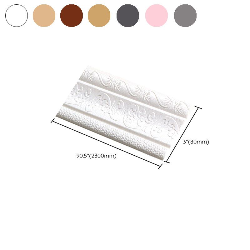 Modern Baseboard 3D Embossing Baseboard PVC Stereo Skirting Set of 1