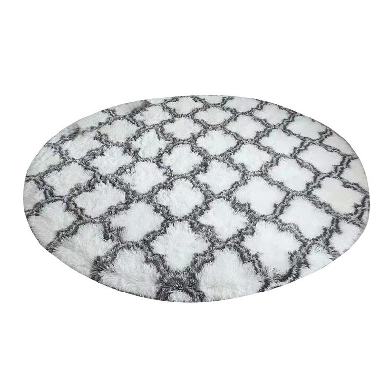 Simple Geometric Round Rug Indoor Rug Easy Care Pet Friendly Carpet for Bedroom