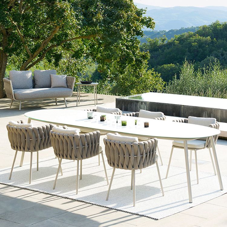 Contemporary Aluminum Coffee Table Metal Frame  Outdoor Dining Table