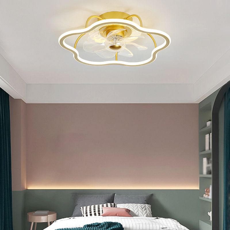 Nordic Style Ceiling Fan Lamp Geometry Shape Ceiling Fan Light for Children's Room