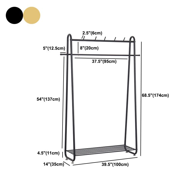 Industrial Hall Stand Metal Hooks Shelving Included Free Standing Coat Rack