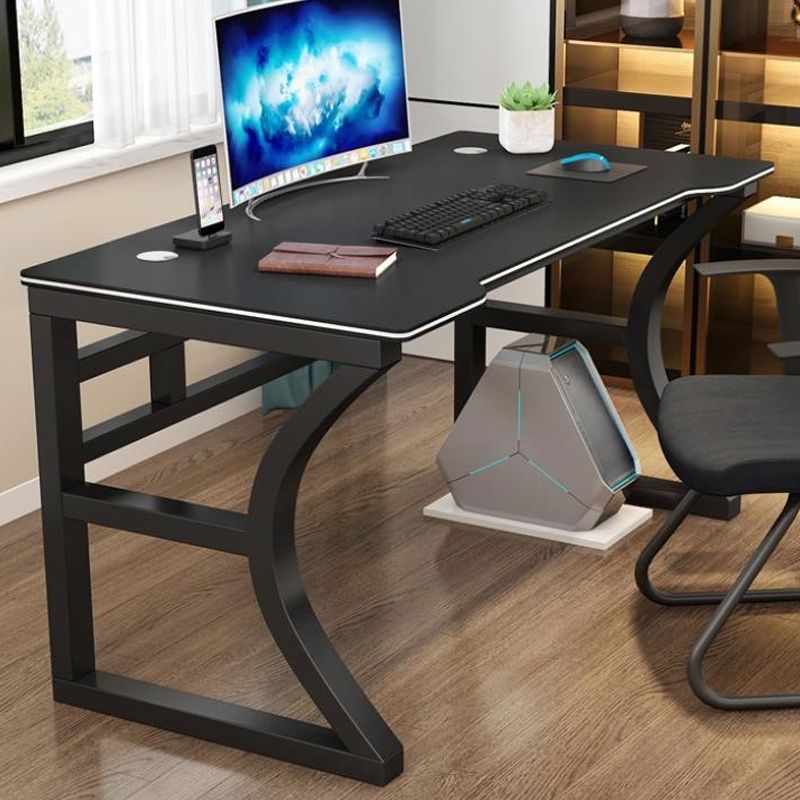 Contemporary Office Desk Antique Finish Computer Desk with Metal Legs