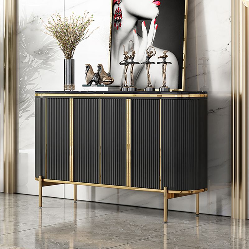 Glam Style Door Sideboard Stone Top Sideboard for Living Room