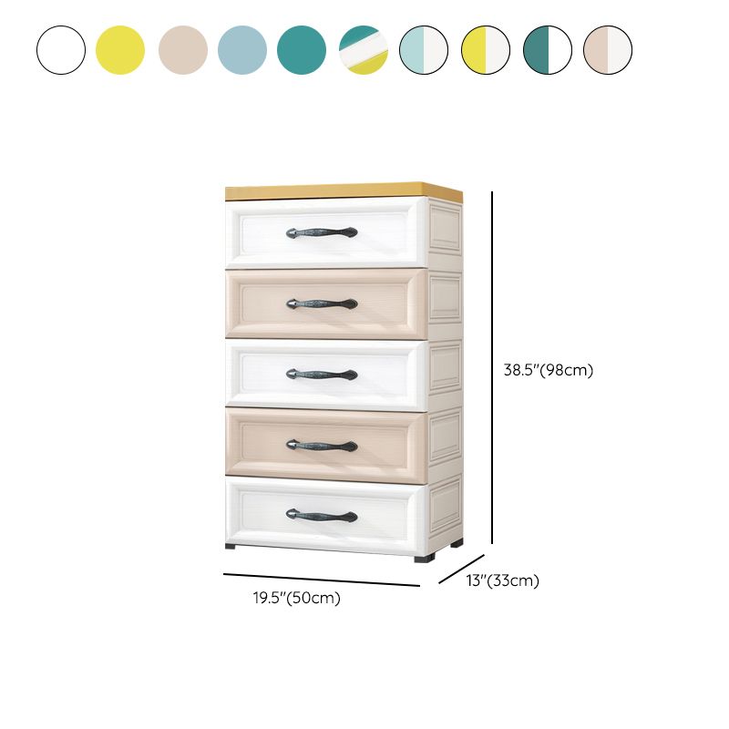 Modern Chest Nursery Dresser Plastic Kids Nightstand with 5/10 Drawers