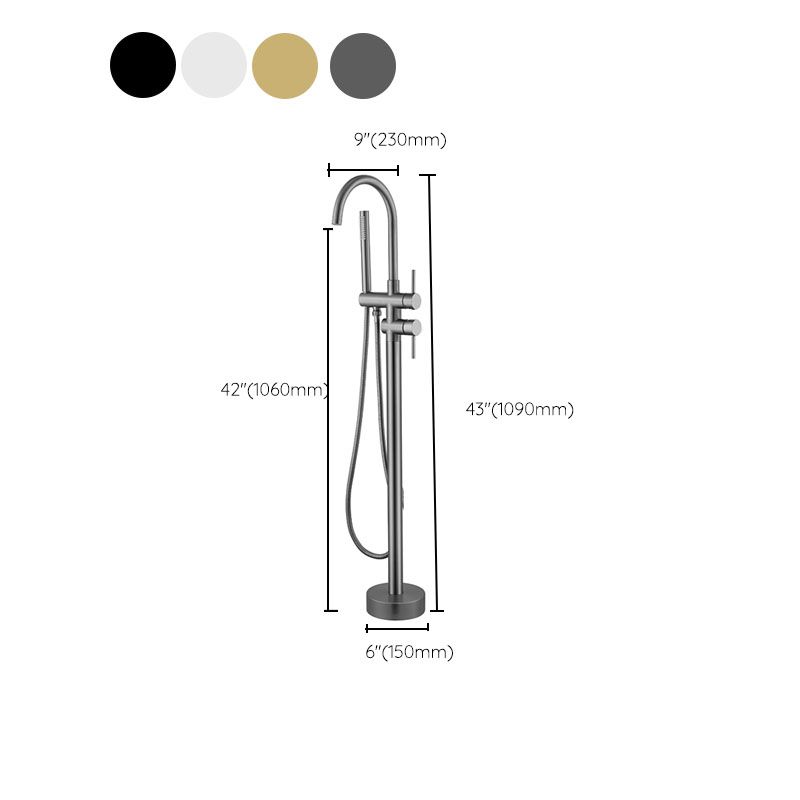 Modern Brass Freestanding Bathtub Faucet with Hose Bathtub Faucet