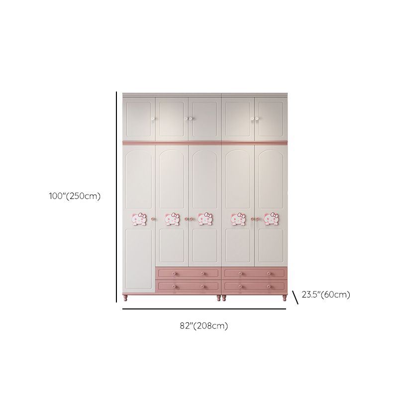 Modern Style Kids Closet Manufactured Wood Bedroom Youth Armoire with Drawers