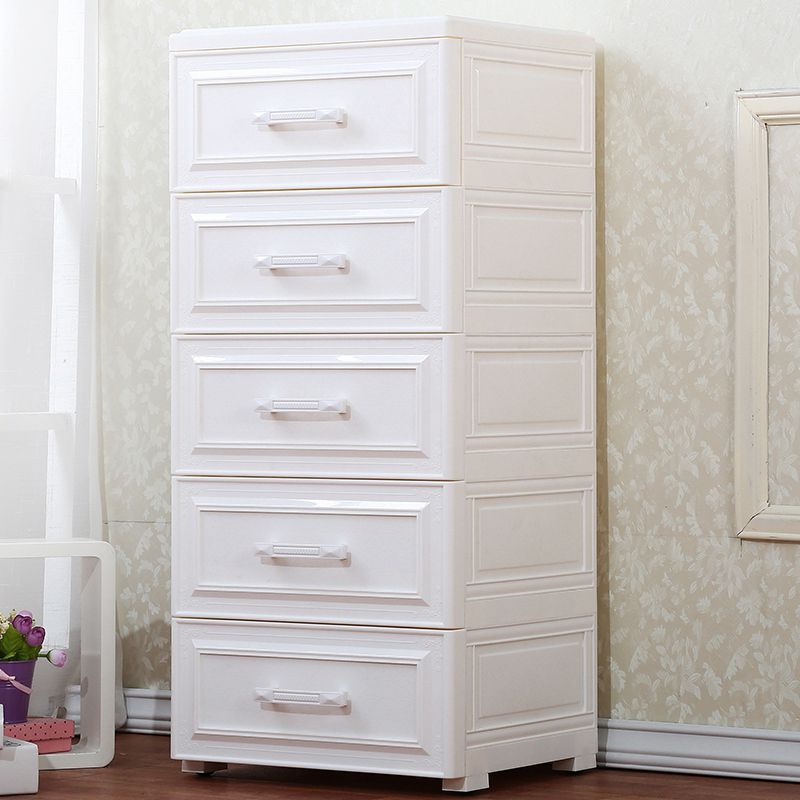 Vertical Lingerie Chest Contemporary Plastic Chest with Drawers for Bedroom