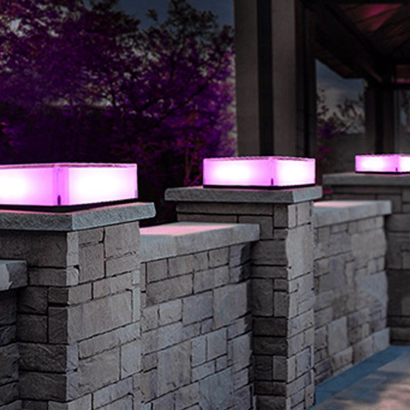 Modern Simple Plastic Pillar Lamp Geometry Shape Pillar Light for Outdoor