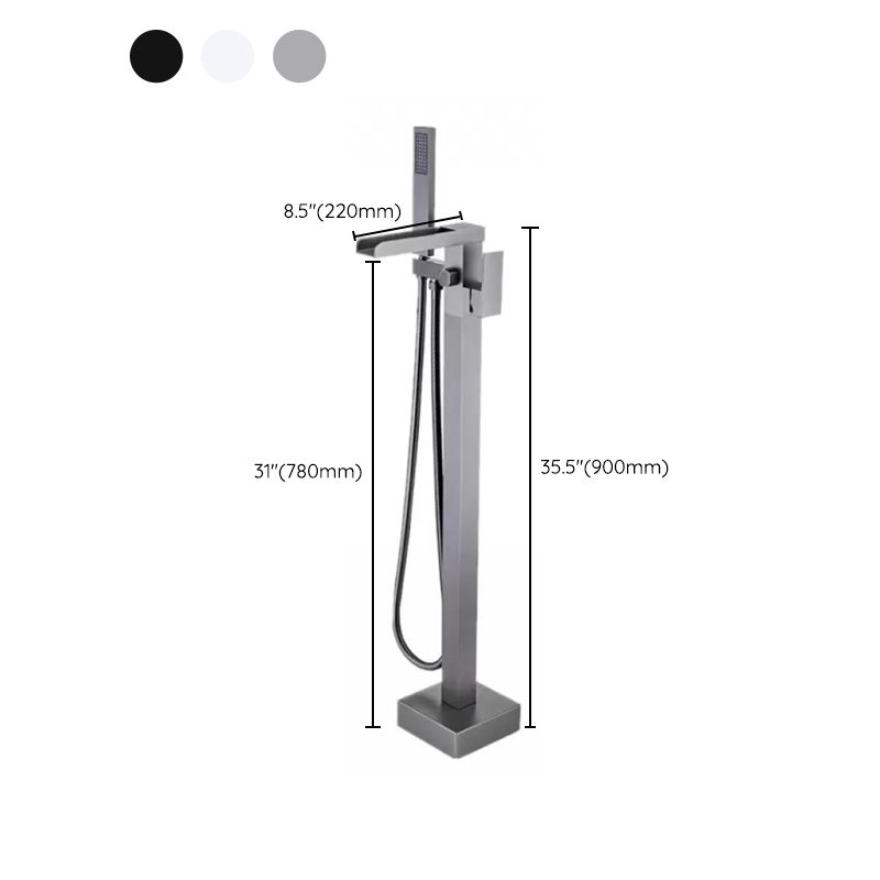 Floor Mounted Metal Freestanding Tub Filler 2 Handles Freestanding Bathtub Faucet