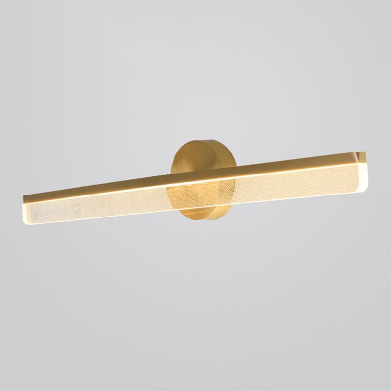 1 Light Wall Mount Light Fixture Modern Wall Mounted Lighting in Gold for Washroom