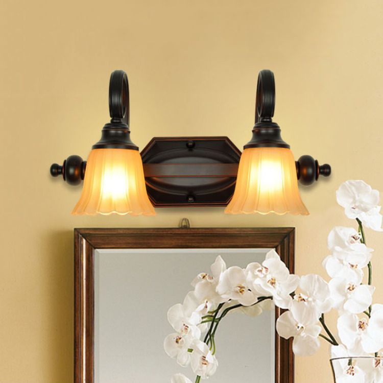 Multi Lights Mirror Front Light Simple Vanity Light with Glass Shade for Bathroom