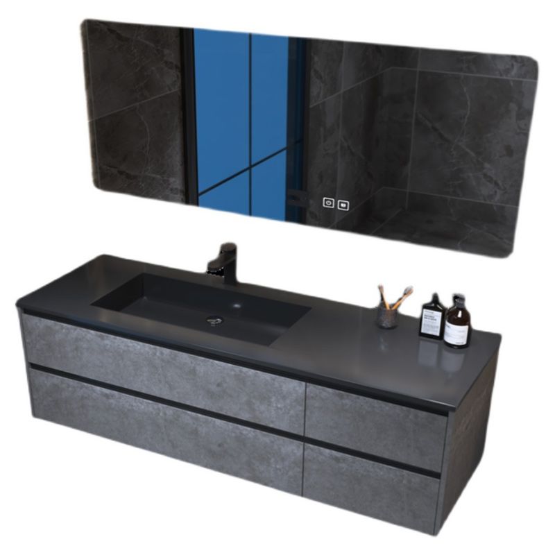 Glam Bathroom Vanity Cabinet Limestone Top with Mirror and Standalone Cabinet Vanity Set