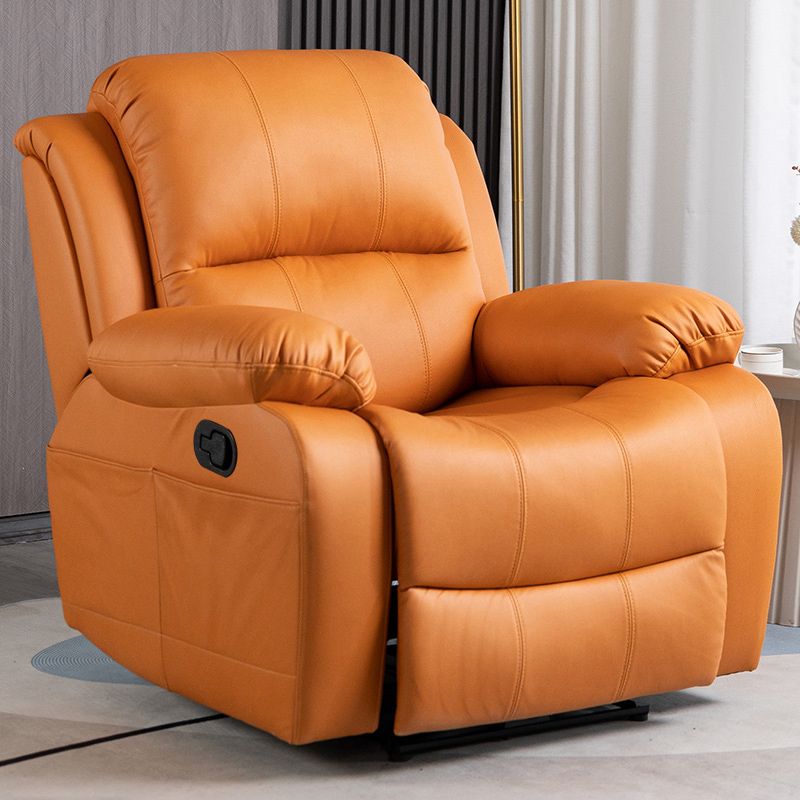 Modern Solid Color Recliner Chair Metal Frame Standard Recliner with Independent Foot