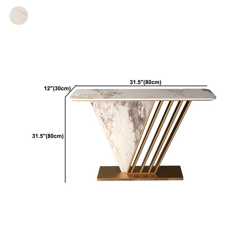 Glam Slate Rectangle Console Table Stain Resistant Scratch Resistant Console