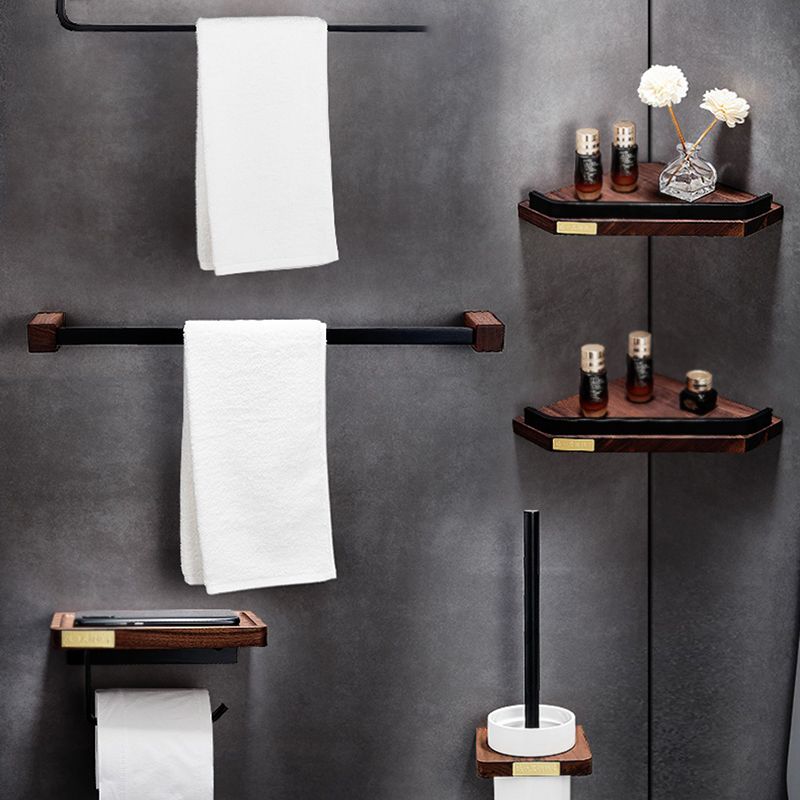 Metal Bathroom Accessory Set Walnut Brown Bathroom Hardware Set