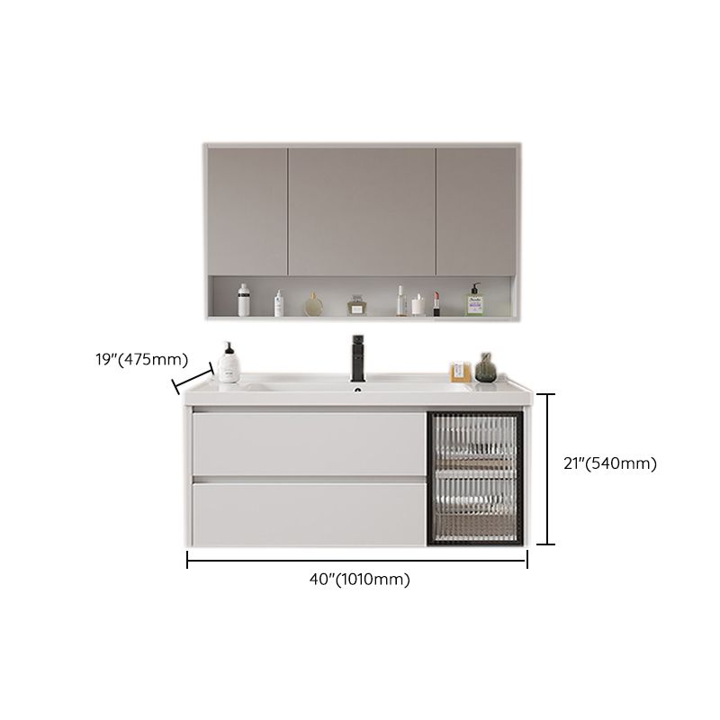 Modern Sink Vanity Solid Color Wall Mount Vanity Cabinet for Bathroom